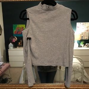 H&M Crop Top Turtleneck with Cold Shoulder